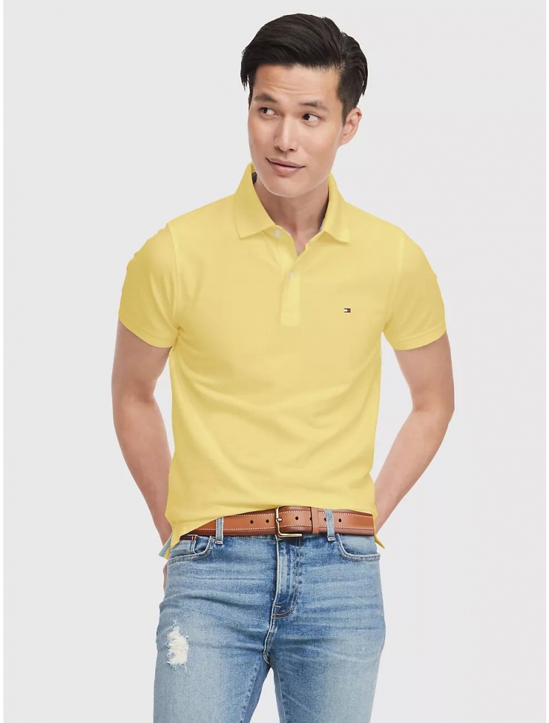 Tommy Hilfiger Slim Fit Tommy Polo Polos Yellow Blossom | 8023-CXNFW