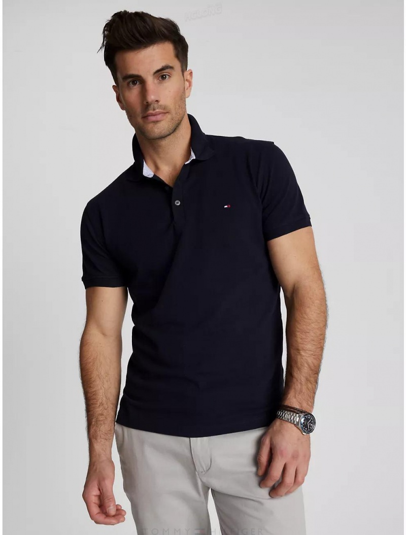 Tommy Hilfiger Slim Fit Tommy Polo Polos Desert Sky | 2387-QUGVN