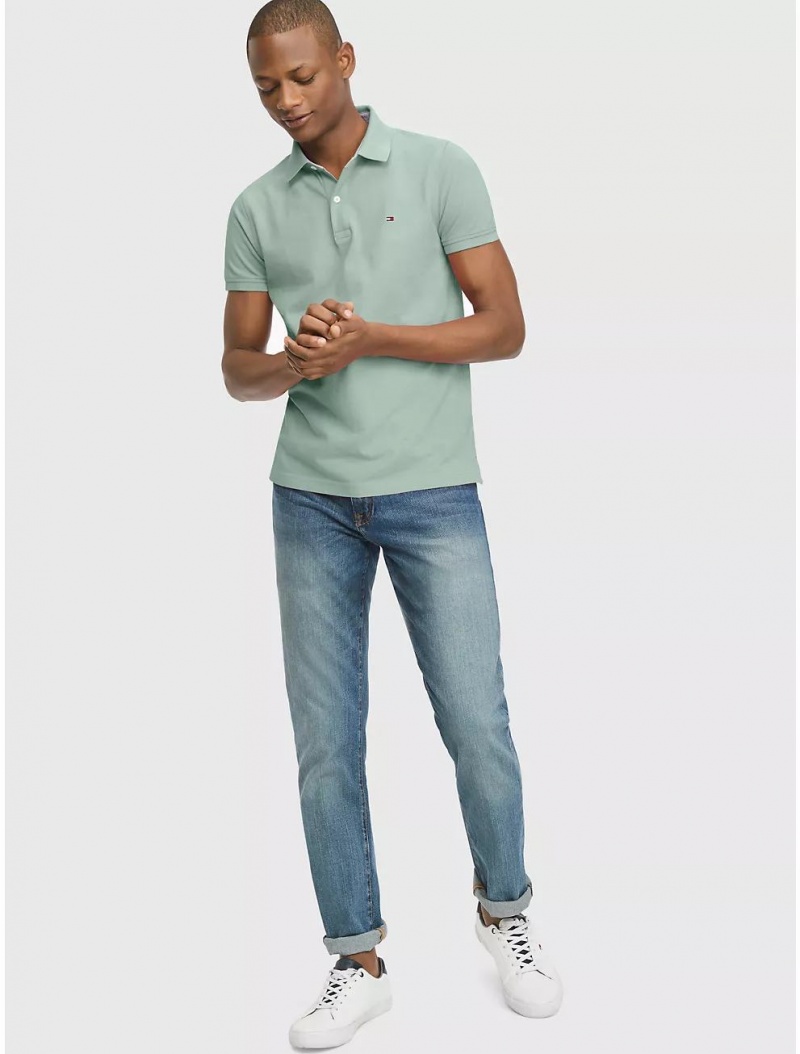 Tommy Hilfiger Slim Fit Tommy Polo Polos Minty Essence | 3574-EURYO