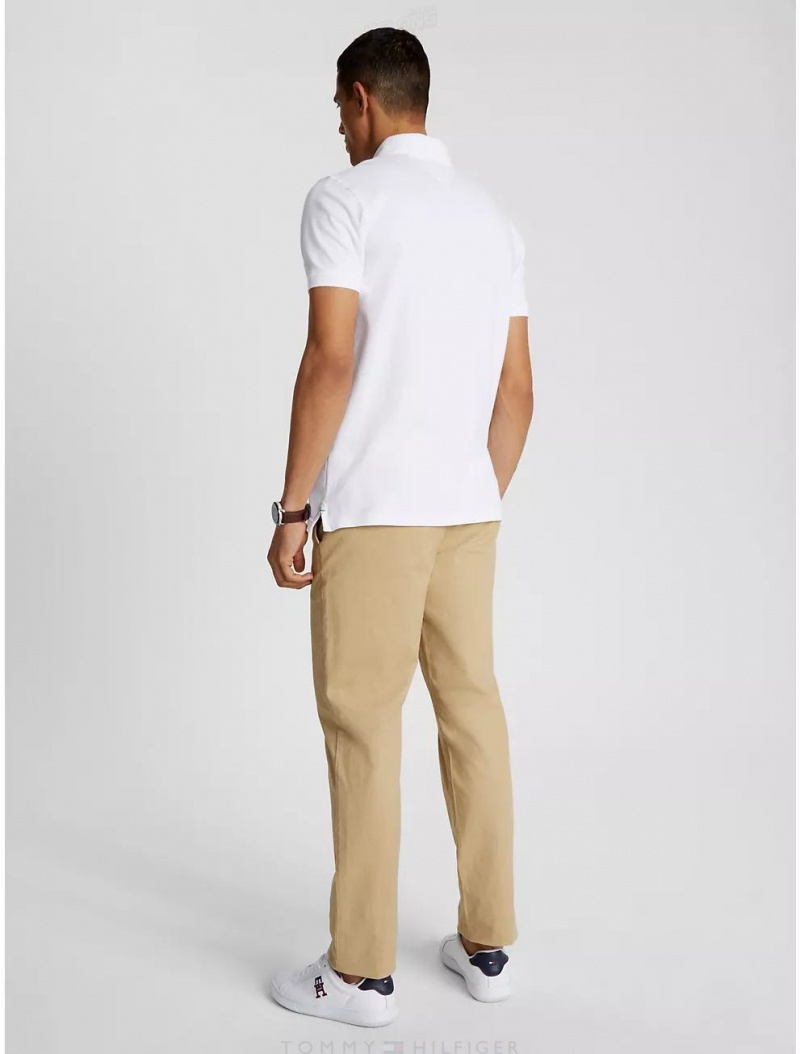 Tommy Hilfiger Slim Fit Tommy Polo Polos Fresh White | 5742-GTJRV