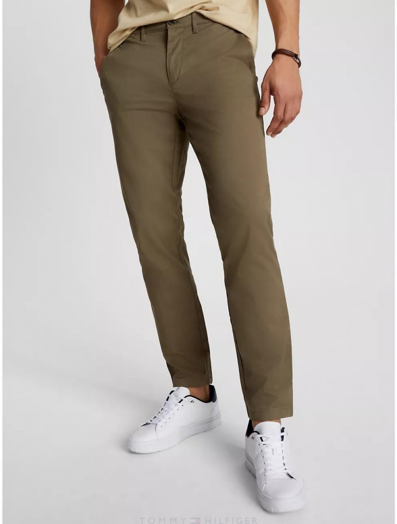 Tommy Hilfiger Slim Fit Twill Flex Chino Pants Faded Military | 5647-NZIHC