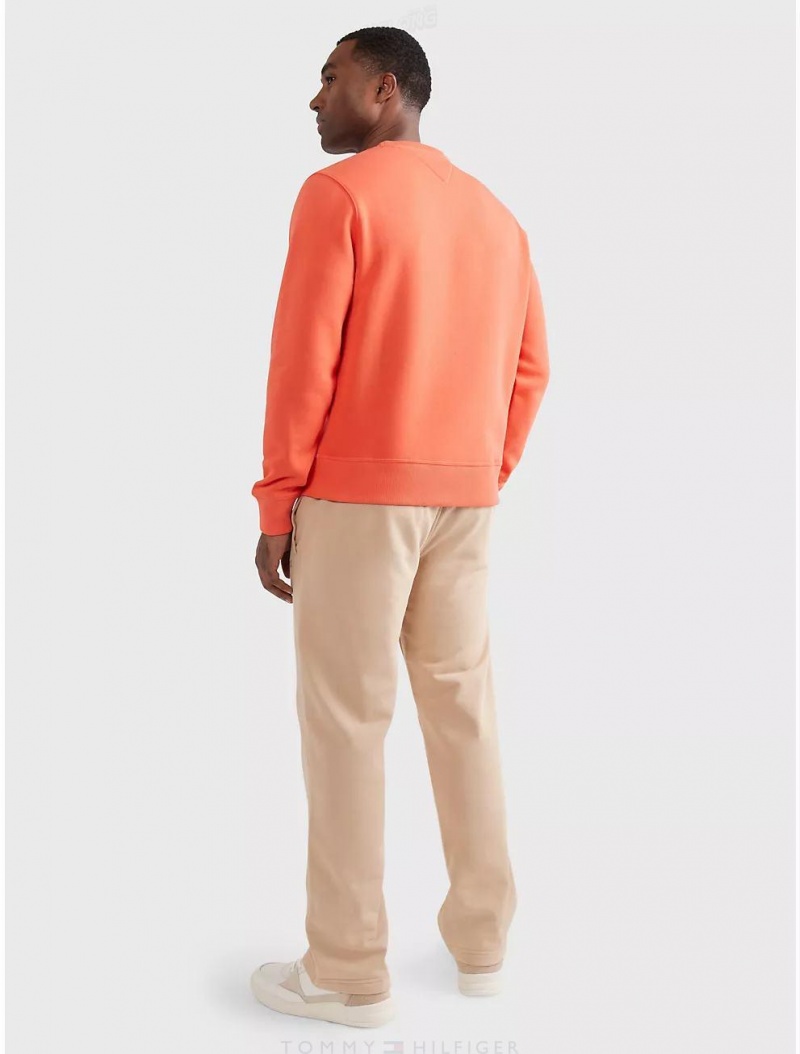 Tommy Hilfiger Solid Crewneck Sweatshirt Tops Timeless Rose | 7493-NHOWU