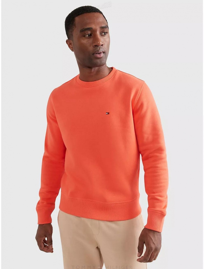 Tommy Hilfiger Solid Crewneck Sweatshirt Tops Timeless Rose | 7493-NHOWU