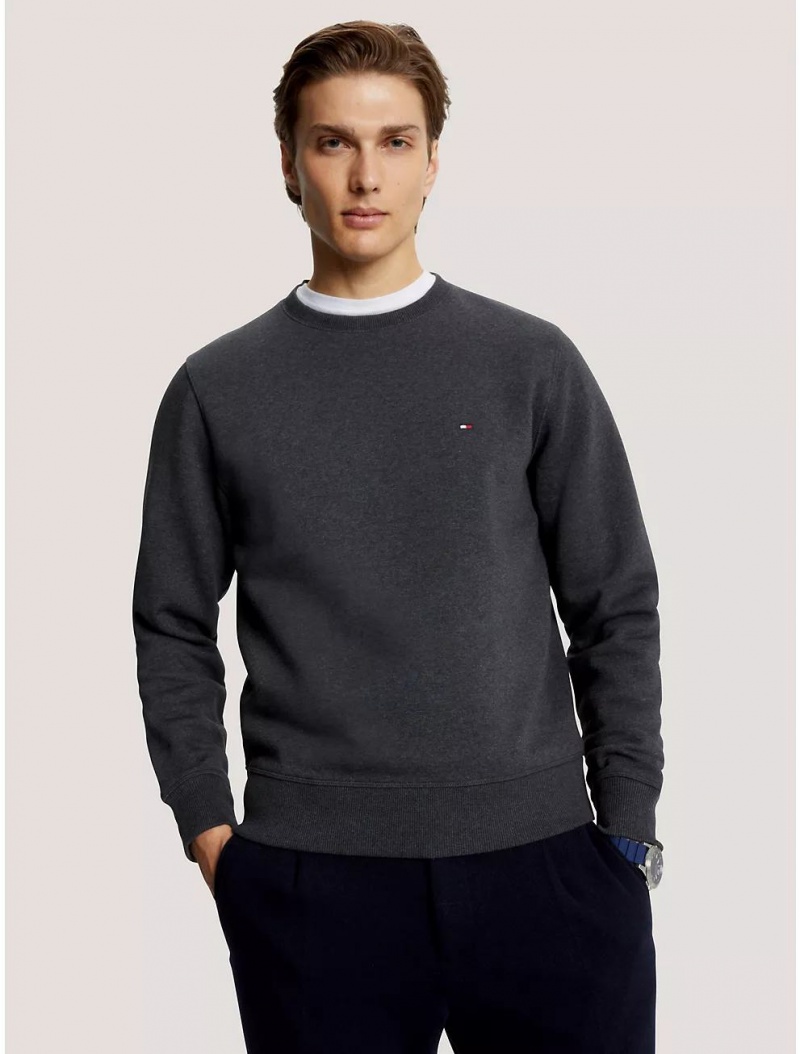 Tommy Hilfiger Solid Crewneck Sweatshirt Hoodies & Sweatshirts Grey Heather | 2708-TLBNU