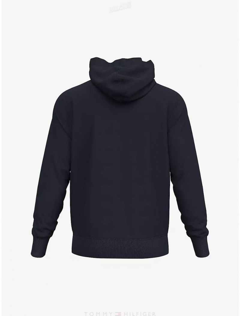 Tommy Hilfiger Solid Hoodie Tops Sky Captain | 5297-OKHUP