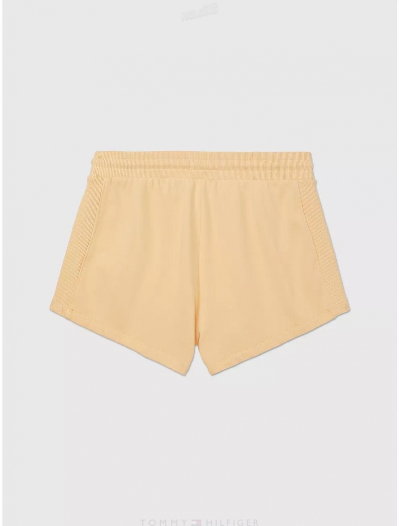 Tommy Hilfiger Solid Knit Short Bottoms Cheerful Yellow | 8345-GFAUQ