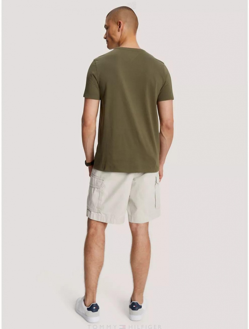 Tommy Hilfiger Solid Pocket T-Shirt T-Shirts Army Green | 5628-NVFGH