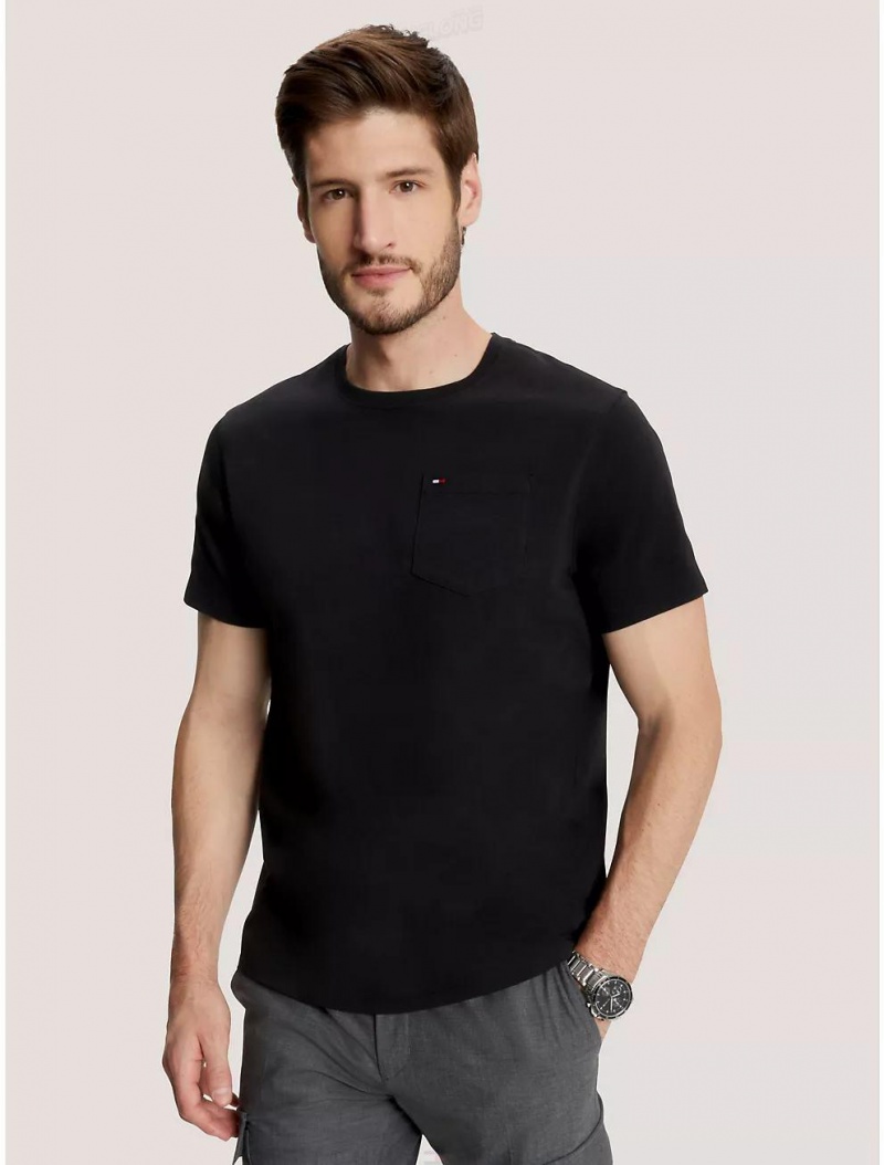 Tommy Hilfiger Solid Pocket T-Shirt T-Shirts Dark Sable | 7029-LINKZ