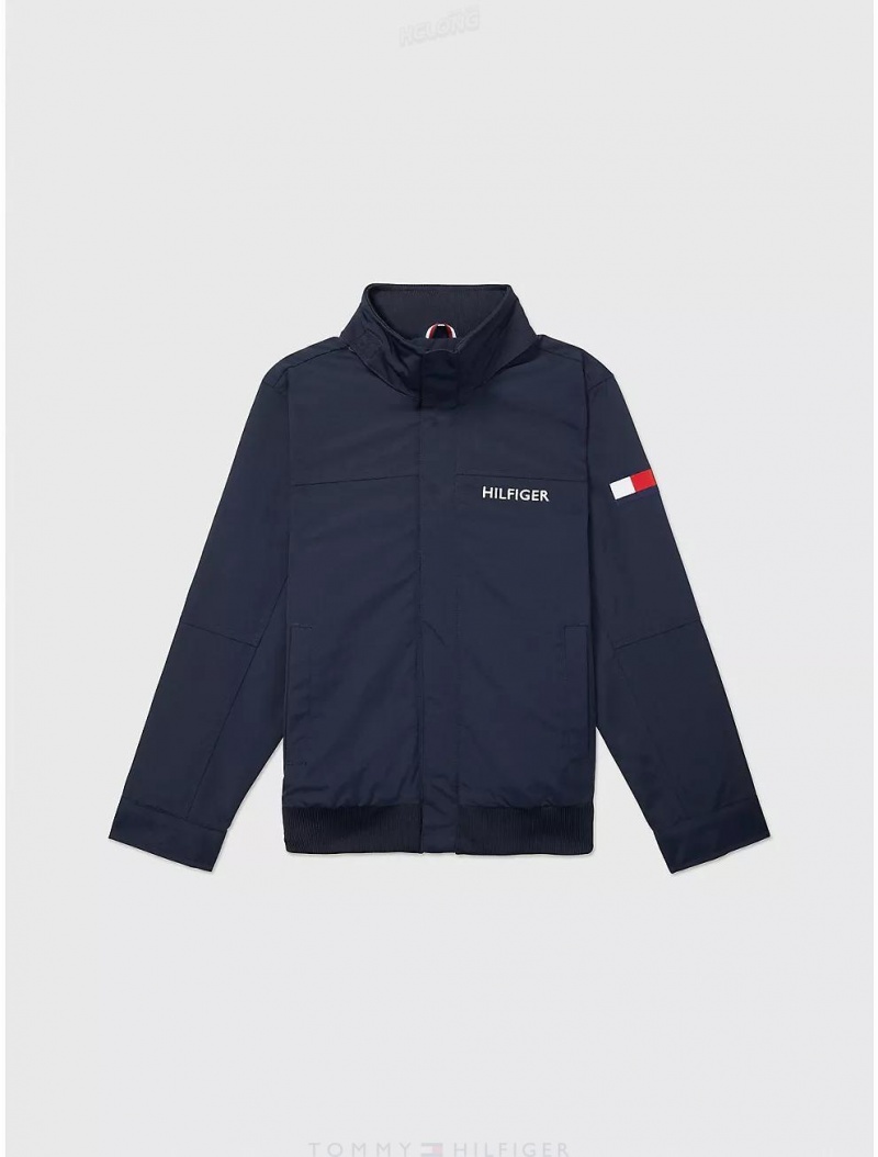 Tommy Hilfiger Solid Regatta Windbreaker Jackets Desert Sky | 0865-NMTKD