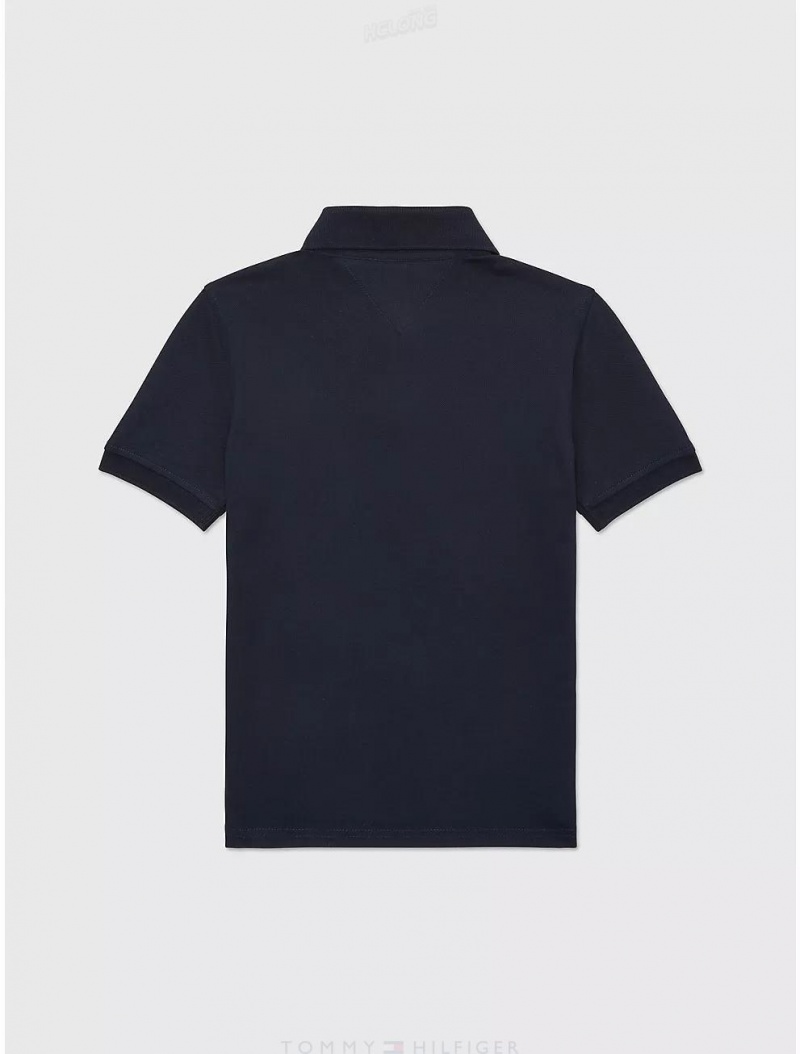 Tommy Hilfiger Solid Stretch Polo Tops Desert Sky | 8657-CKIDV