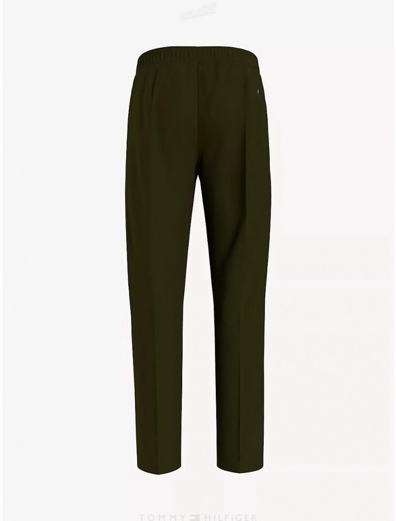 Tommy Hilfiger Solid Twill Drawstring Pant Bottoms Green Cliffs | 2541-TBUCE