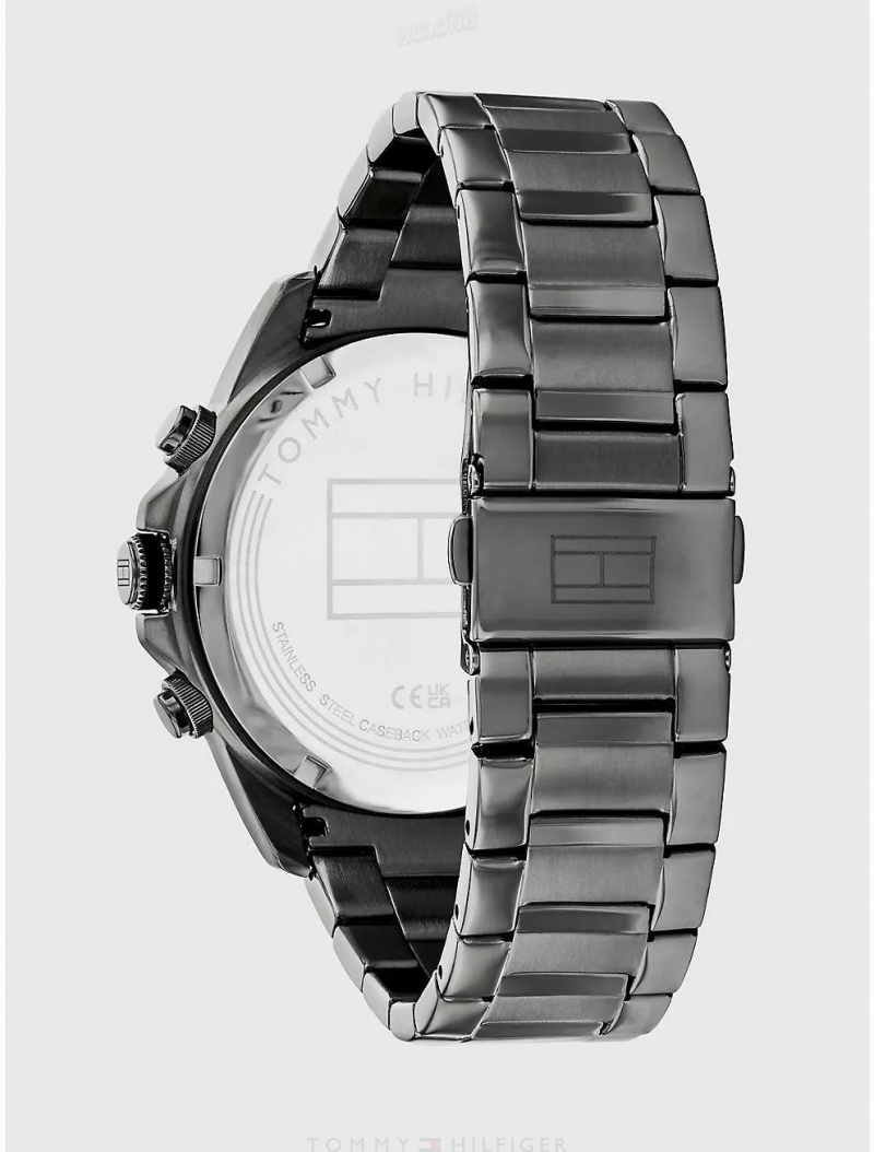 Tommy Hilfiger Sport Watch with Gun Metal Bracelet Watches Grey | 7541-XNFCJ