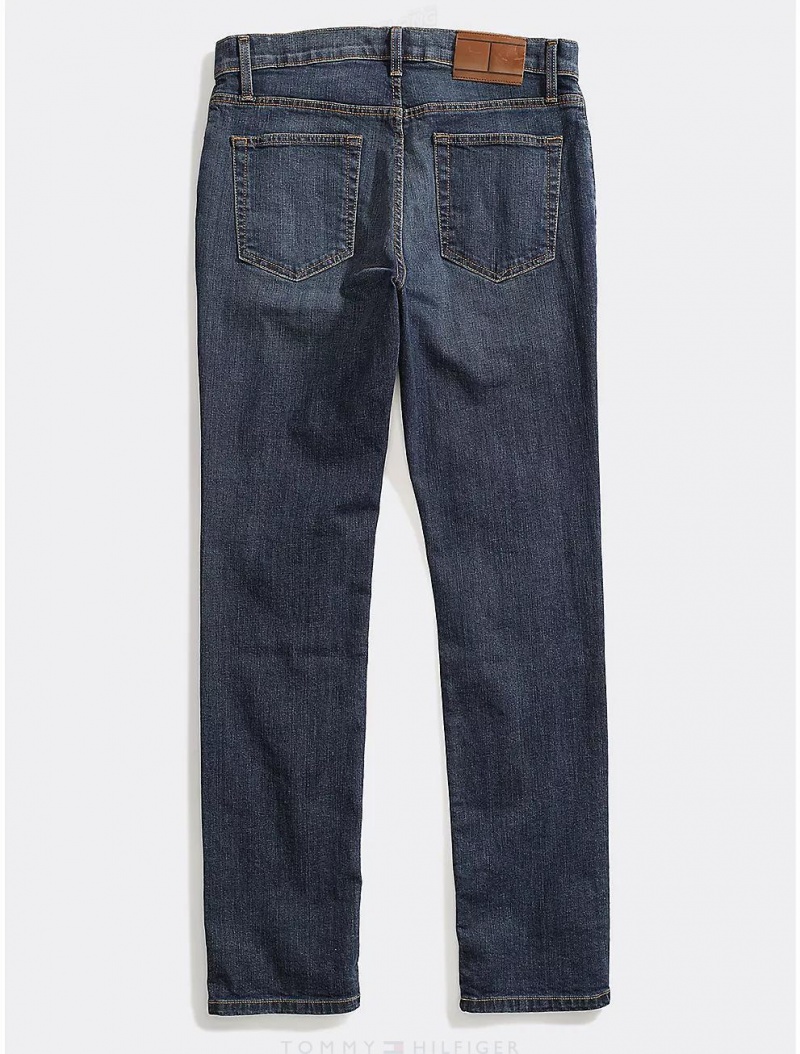 Tommy Hilfiger Straight Fit Jean Bottoms Dark Wash | 1386-VAJQY