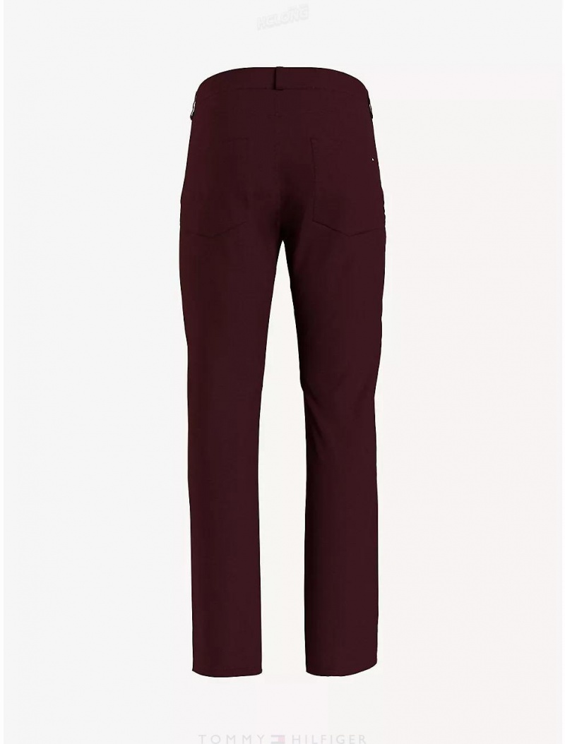 Tommy Hilfiger Straight Fit Twill Pant Pants Dark Cabernet | 9742-THDQC