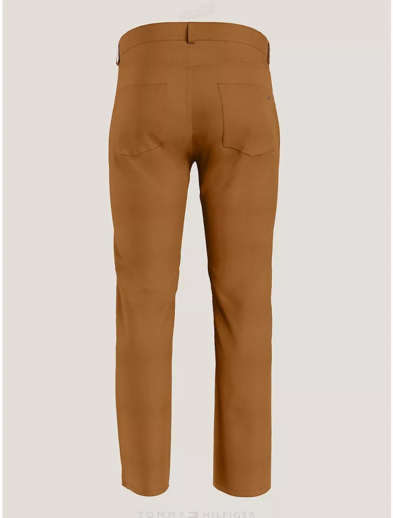 Tommy Hilfiger Straight Fit Twill Pant Pants Golden Rays | 7653-GVZMK