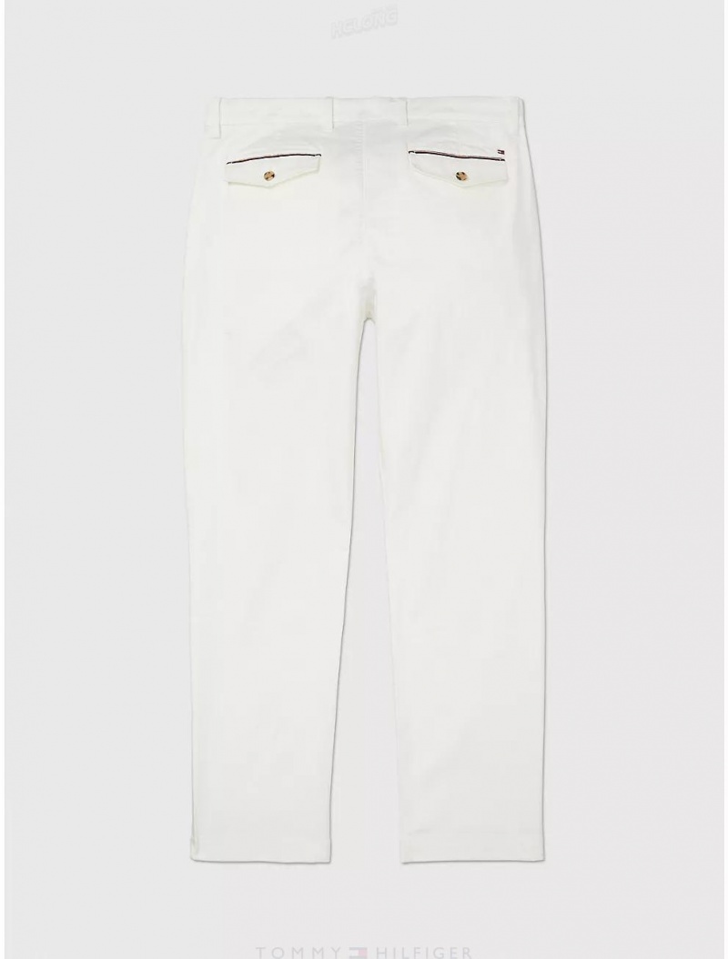 Tommy Hilfiger Stretch Chino Bottoms Milky Way | 2584-UYRPZ