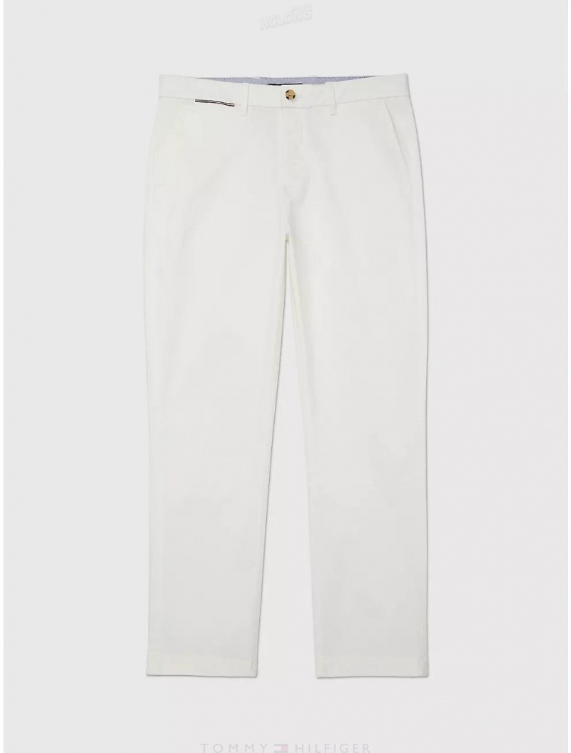 Tommy Hilfiger Stretch Chino Bottoms Milky Way | 2584-UYRPZ