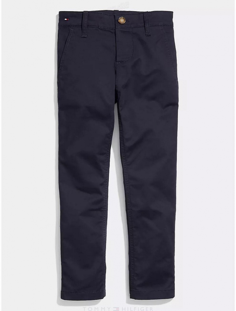 Tommy Hilfiger Stretch Chino Bottoms Sky Captain | 4197-XTKQY