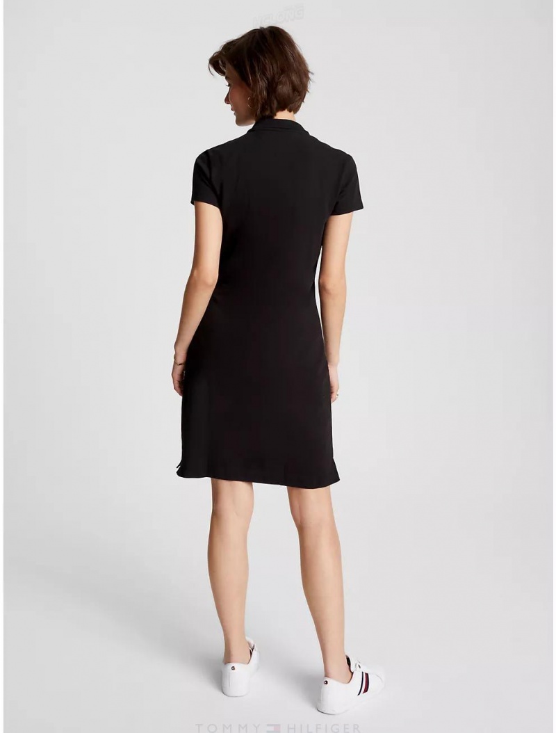 Tommy Hilfiger Stretch Cotton Polo Dress Dresses & Skirts Dark Sable | 0275-BRHJA