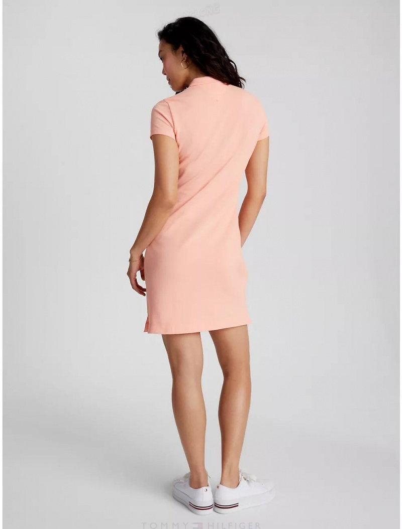 Tommy Hilfiger Stretch Cotton Polo Dress Dresses & Skirts Playful Peach | 3509-GUSMO