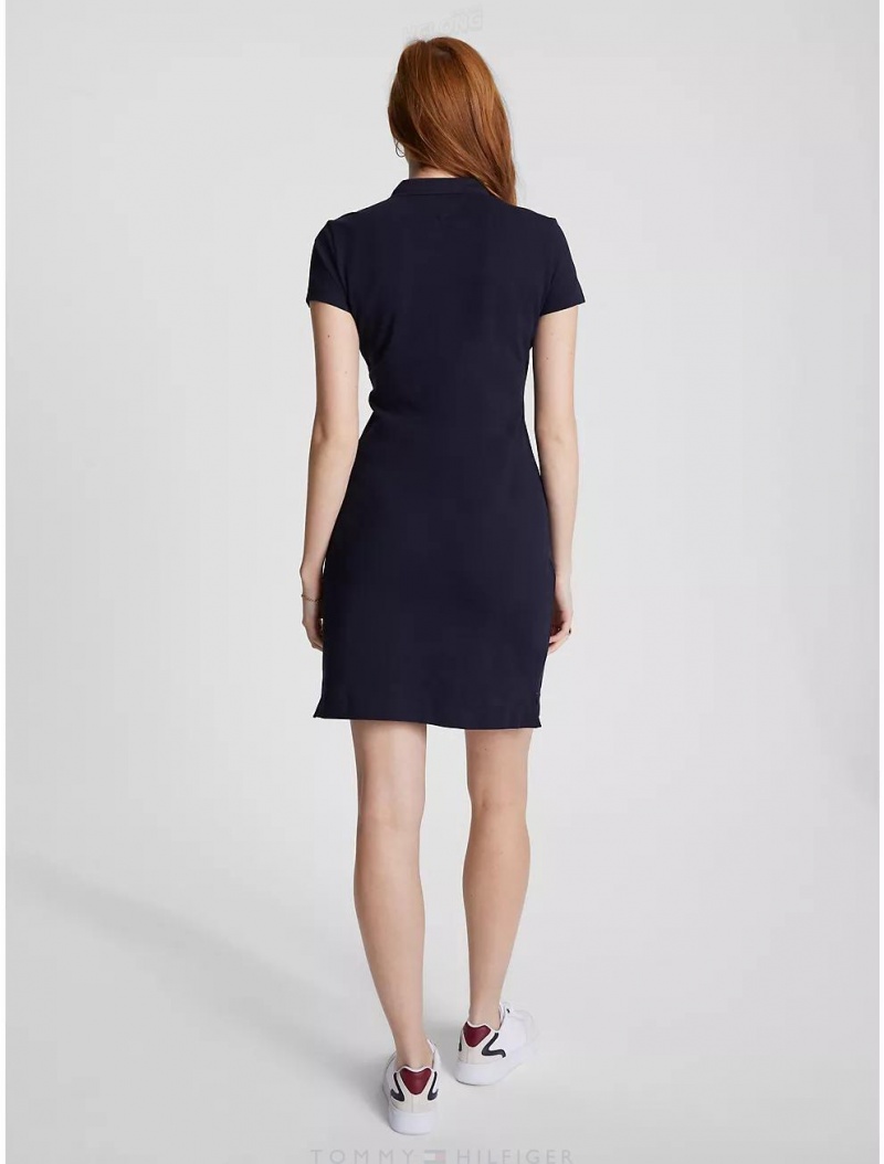 Tommy Hilfiger Stretch Cotton Polo Dress Dresses & Skirts Desert Sky | 3462-NGYLH