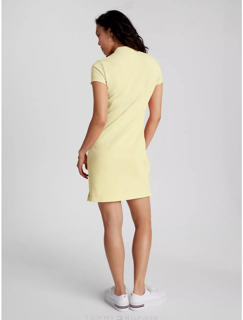 Tommy Hilfiger Stretch Cotton Polo Dress Dresses & Skirts Yellow Blossom | 5601-MPKAJ