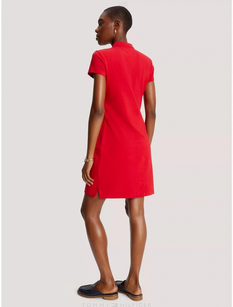 Tommy Hilfiger Stretch Cotton Polo Dress Dresses & Skirts Primary Red | 8237-LQODP