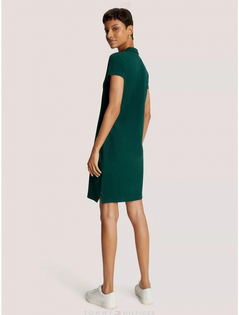 Tommy Hilfiger Stretch Cotton Polo Dress Dresses & Skirts Hunter | 9476-AGQXT