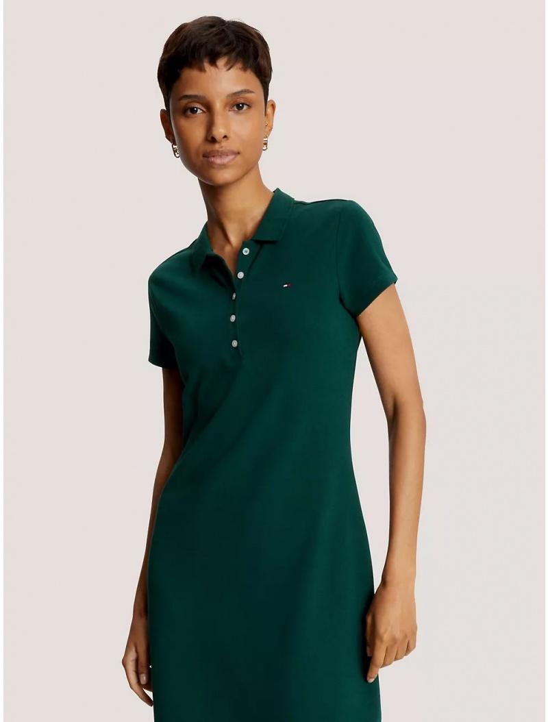 Tommy Hilfiger Stretch Cotton Polo Dress Dresses & Skirts Hunter | 9476-AGQXT