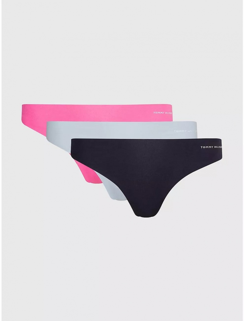 Tommy Hilfiger Stretch Cotton Thong 3-Pack Panties Multi | 9624-WKDVQ