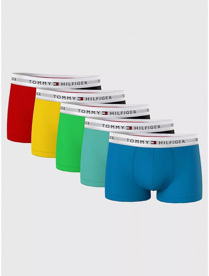 Tommy Hilfiger Stretch Cotton Trunk 5-Pack Underwear Blue/Jade/Lime/Yellow/Orange | 9542-WZNUT