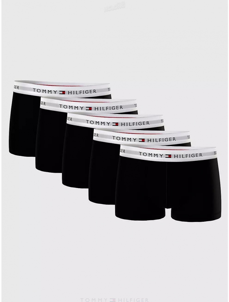 Tommy Hilfiger Stretch Cotton Trunk 5-Pack Underwear Black | 2593-SMPKO