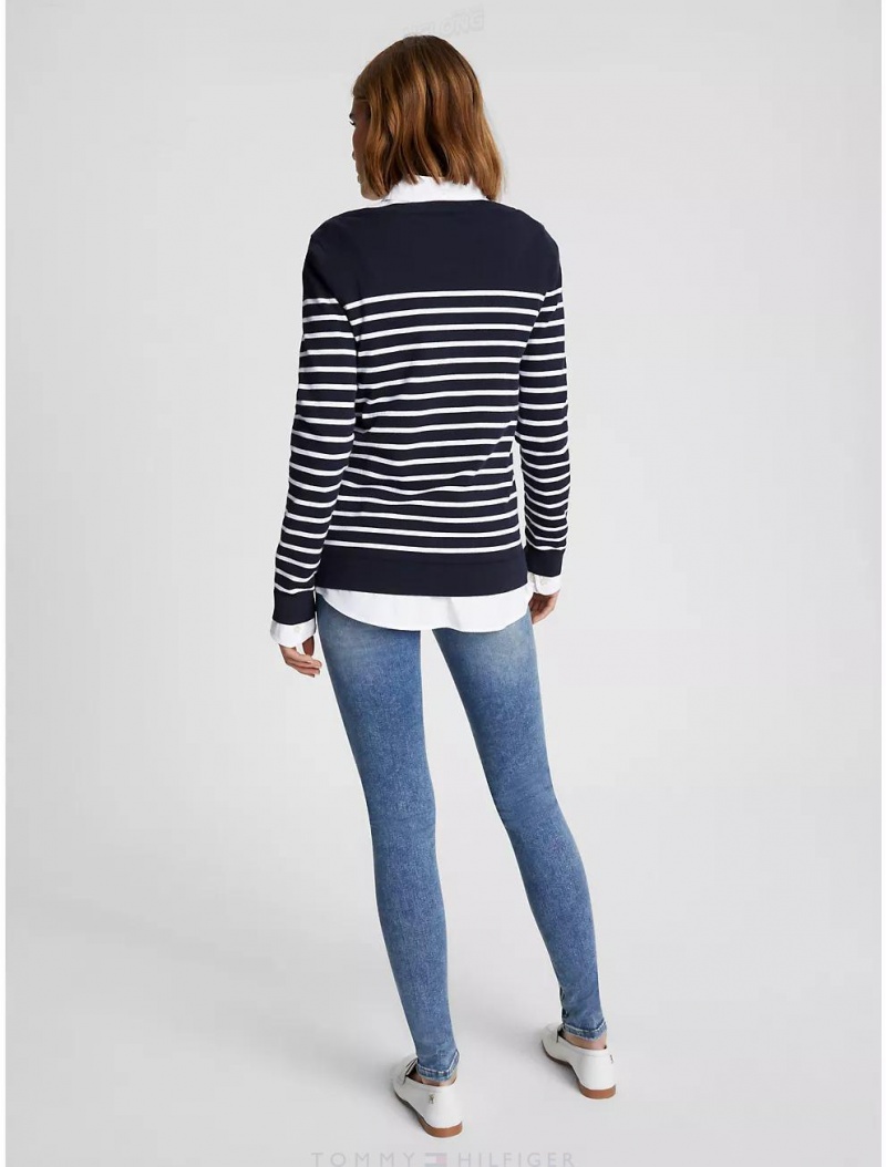 Tommy Hilfiger Stripe Boatneck Sweater Tommy Essentials Desert Sky Multi | 7394-XPWCH