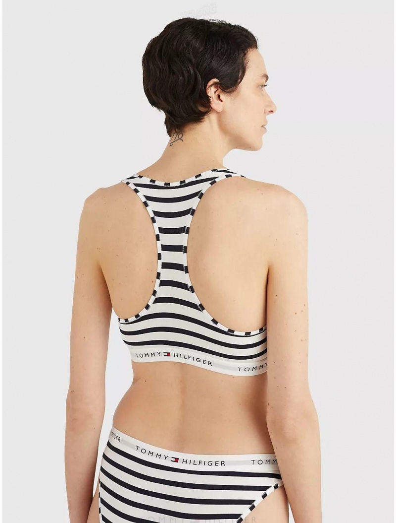 Tommy Hilfiger Stripe Bralette Bras White / Navy Stripe | 7521-XNZIJ