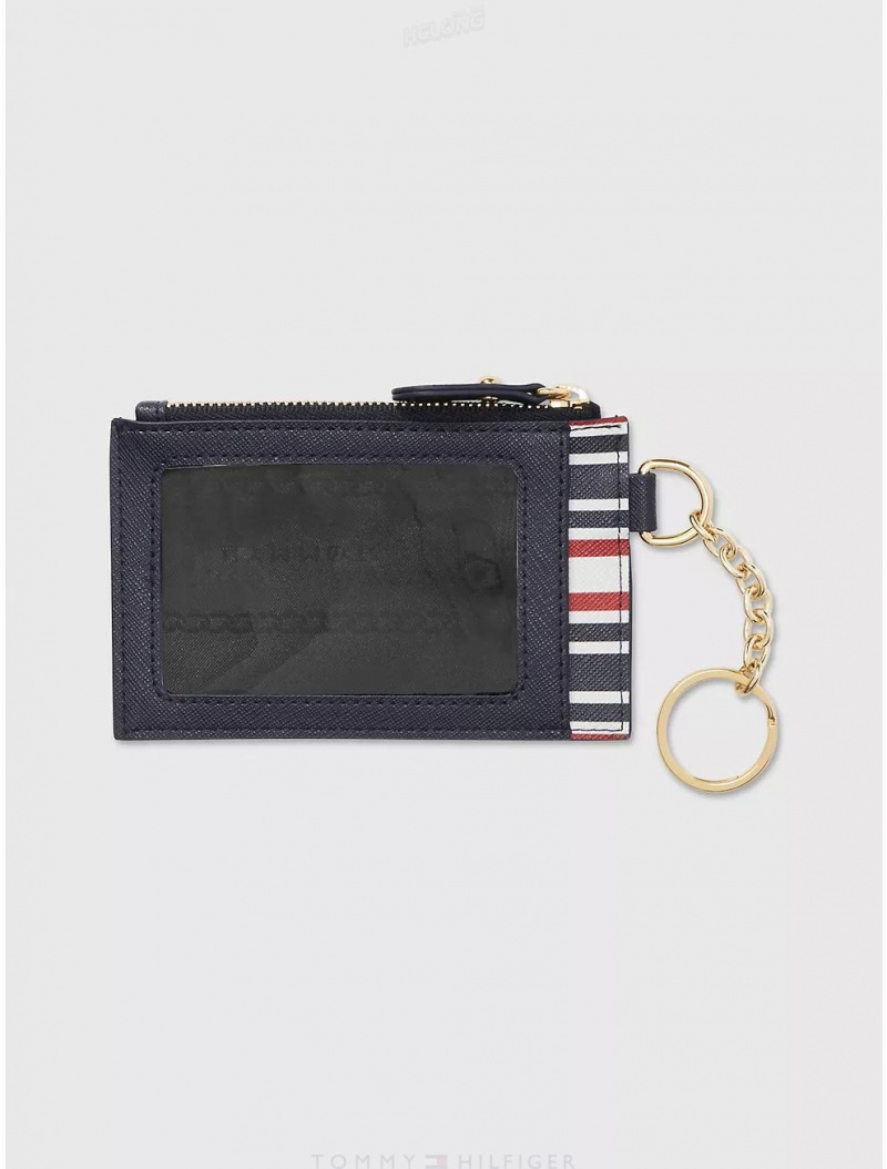 Tommy Hilfiger Stripe Coin Purse Wallets Navy/Red/White | 6387-FUKPG