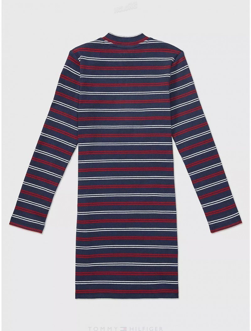 Tommy Hilfiger Stripe Knit Dress Dresses & Skirts Cobalt Sapphire Multi | 1054-DKBCV