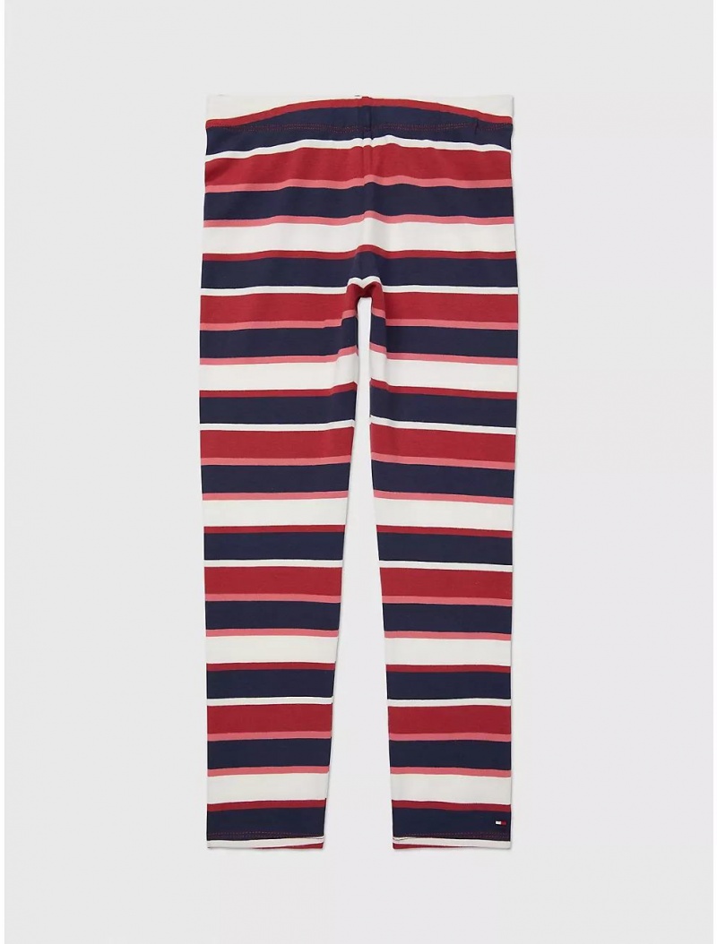 Tommy Hilfiger Stripe Legging Bottoms Deep Sea Rose Multi | 8216-XJLRW