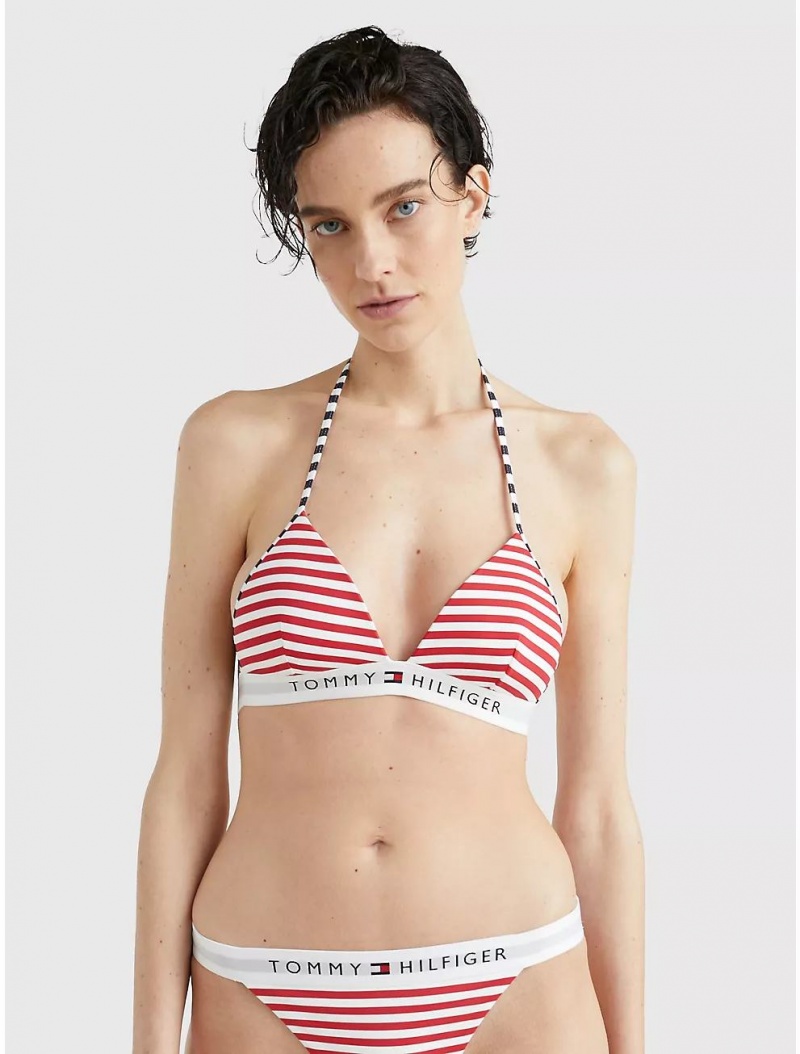 Tommy Hilfiger Stripe Triangle Bikini Top Swimwear Th Original Stripe | 6380-IWSPD