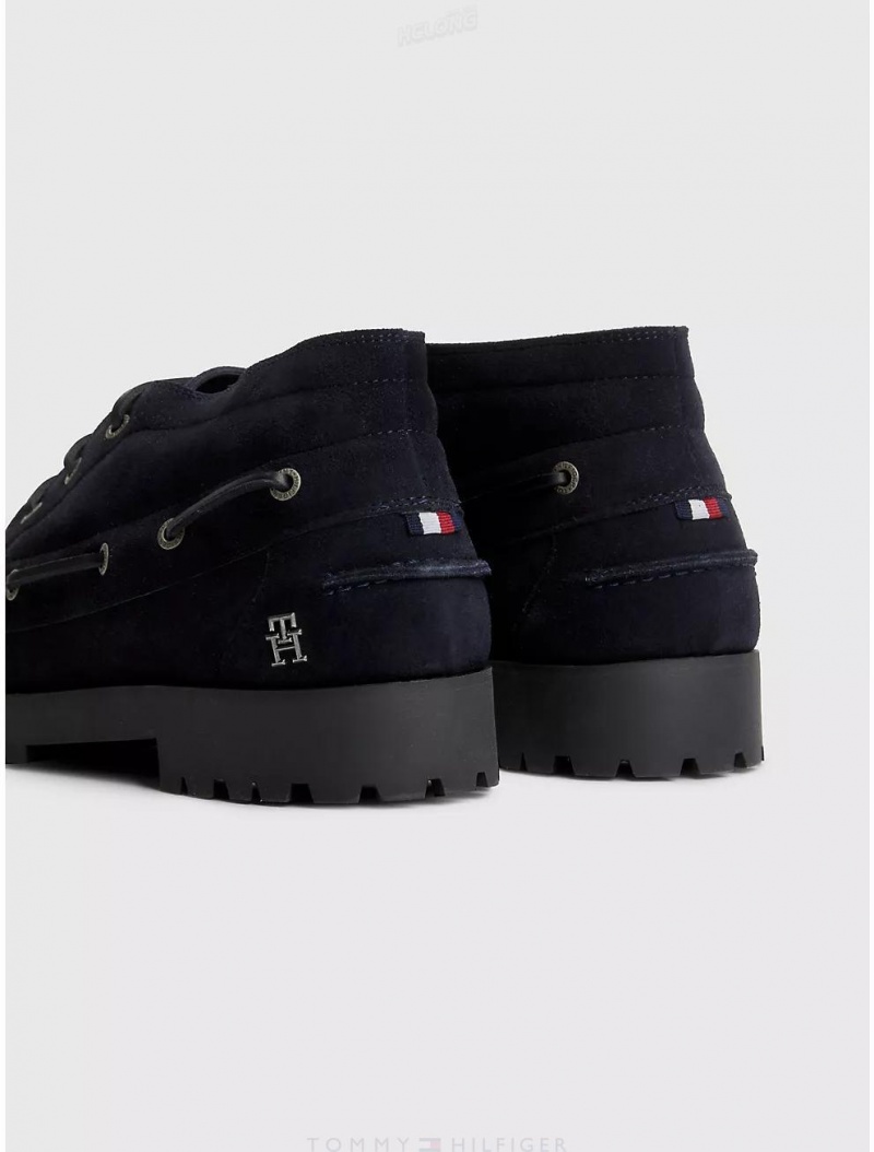 Tommy Hilfiger Suede Boat Boot Shoes Desert Sky | 7104-JWDSM