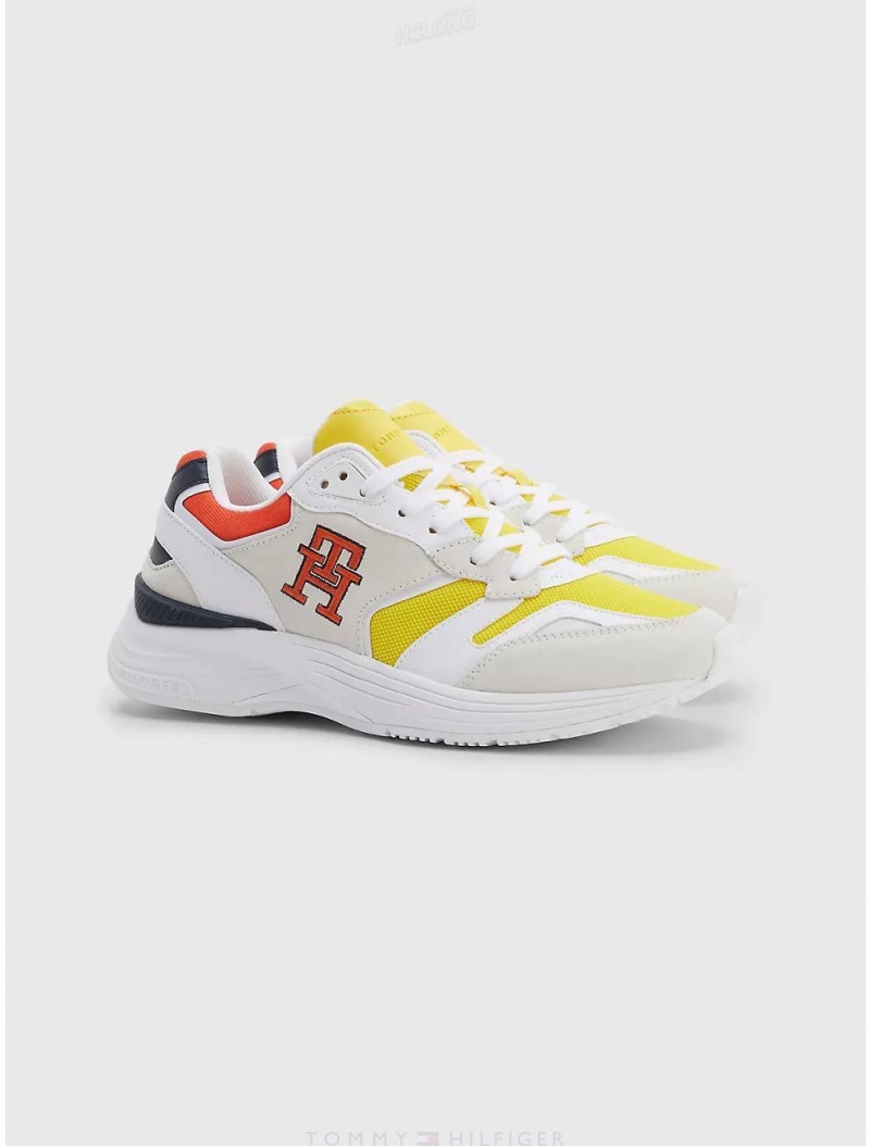 Tommy Hilfiger Suede Prep Sneaker Shoes Vivid Yellow | 3024-FYRGC