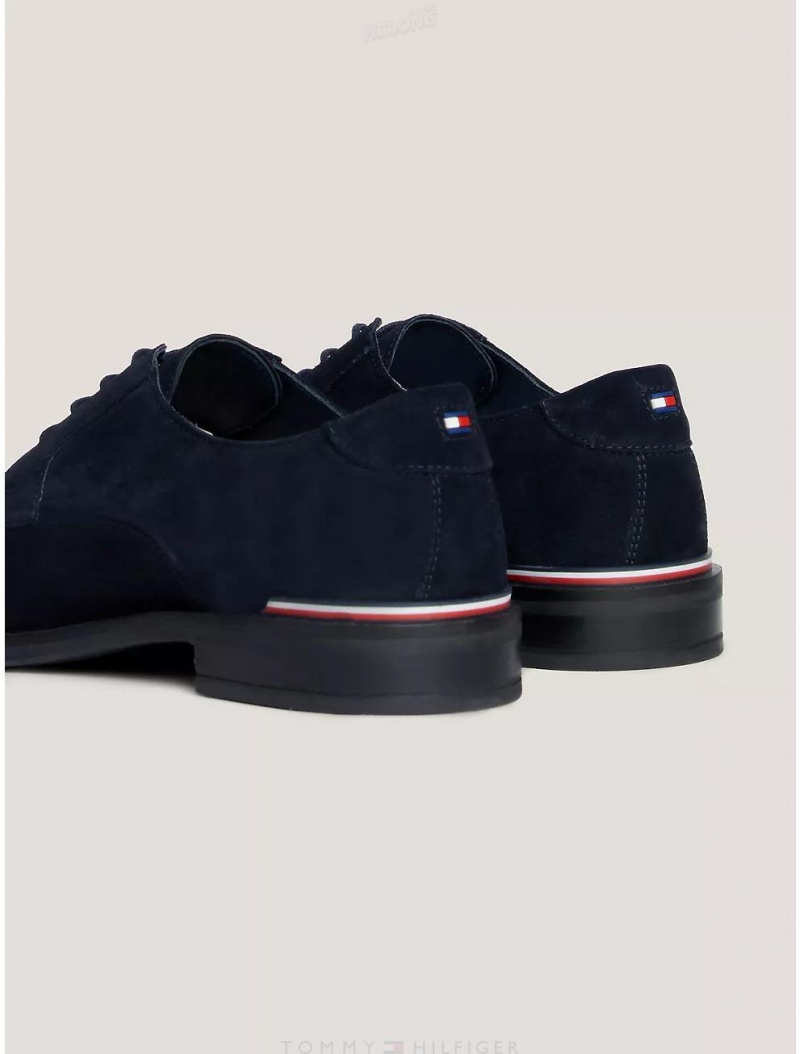 Tommy Hilfiger Suede Stripe Oxford Shoe Shoes Desert Sky | 3018-OAFDZ