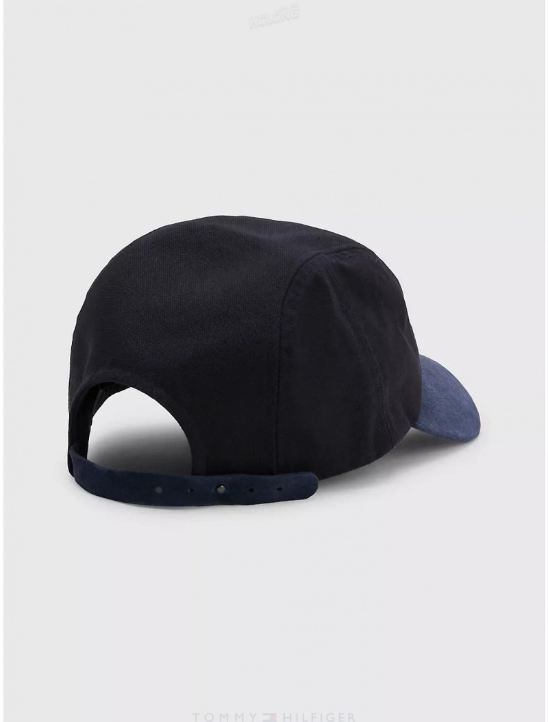 Tommy Hilfiger Sueded Cotton Baseball Cap Hats Space Blue | 2679-HQBEL