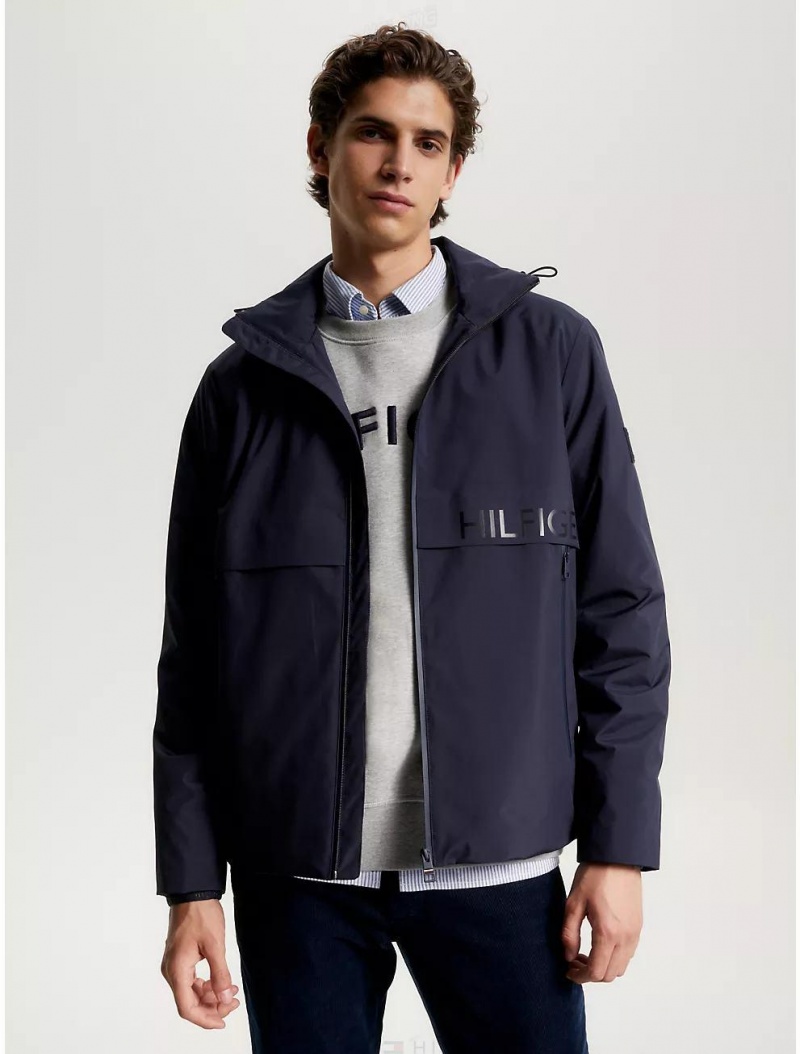 Tommy Hilfiger THProtect Hooded Sailing Jacket Jackets Desert Sky | 6109-XUMJS