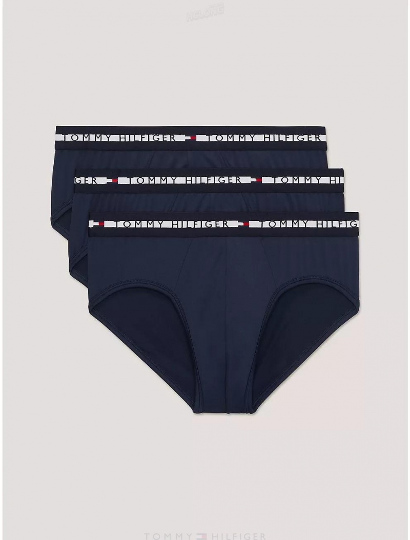 Tommy Hilfiger TH Comfort+ Brief 3-Pack Underwear Dark Navy | 6123-PJAXV