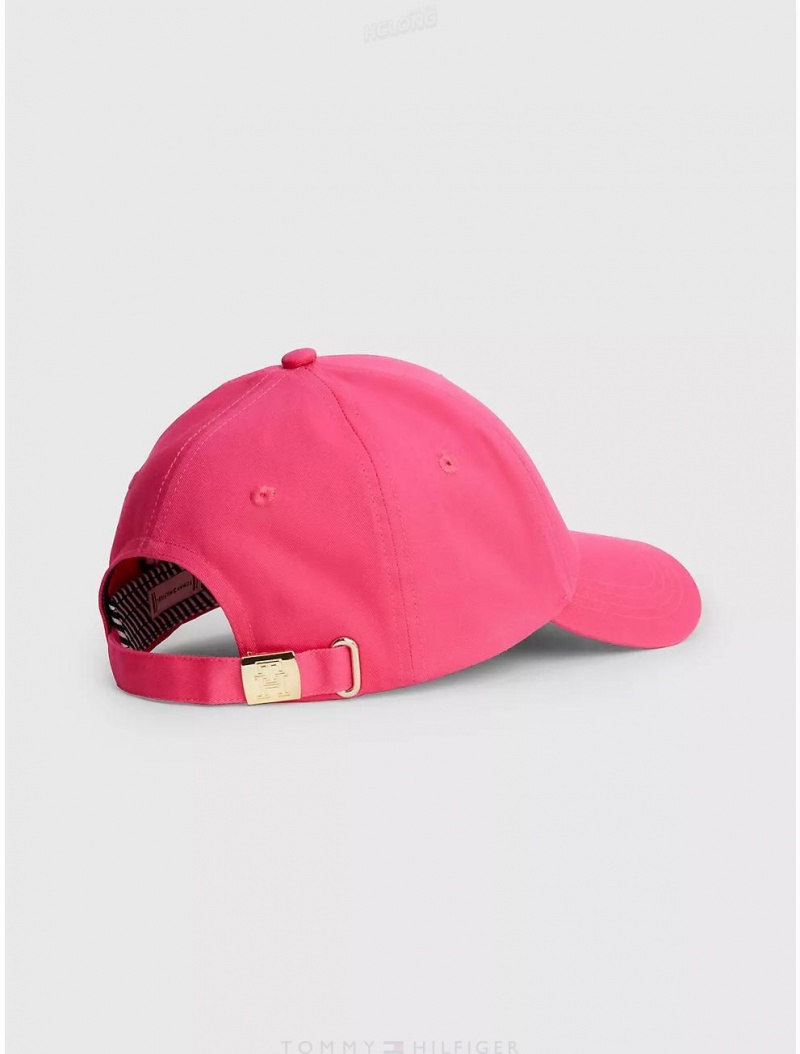 Tommy Hilfiger TH Hardware Cap Hats Bright Cerise Pink | 3987-YJWNA