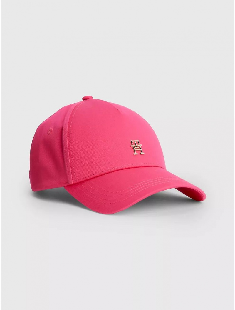 Tommy Hilfiger TH Hardware Cap Hats Bright Cerise Pink | 3987-YJWNA