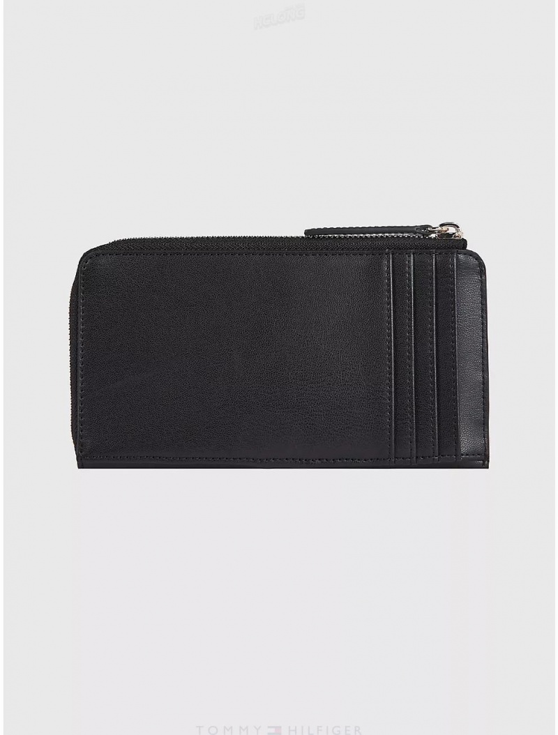 Tommy Hilfiger TH Large Slim Wallet Wallets Black | 5019-DWLJN