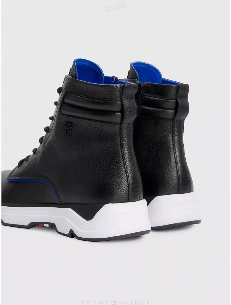 Tommy Hilfiger TH Logo Hybrid Boot Shoes Black | 8912-QHXJT