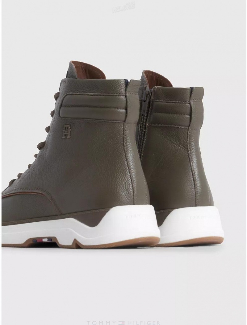 Tommy Hilfiger TH Logo Hybrid Boot Shoes Faded Military | 5310-AITYK