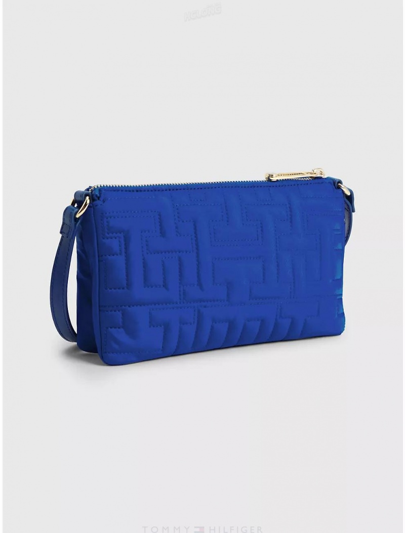 Tommy Hilfiger TH Quilted Crossbody Bags Ultra Blue | 4156-HEIMW